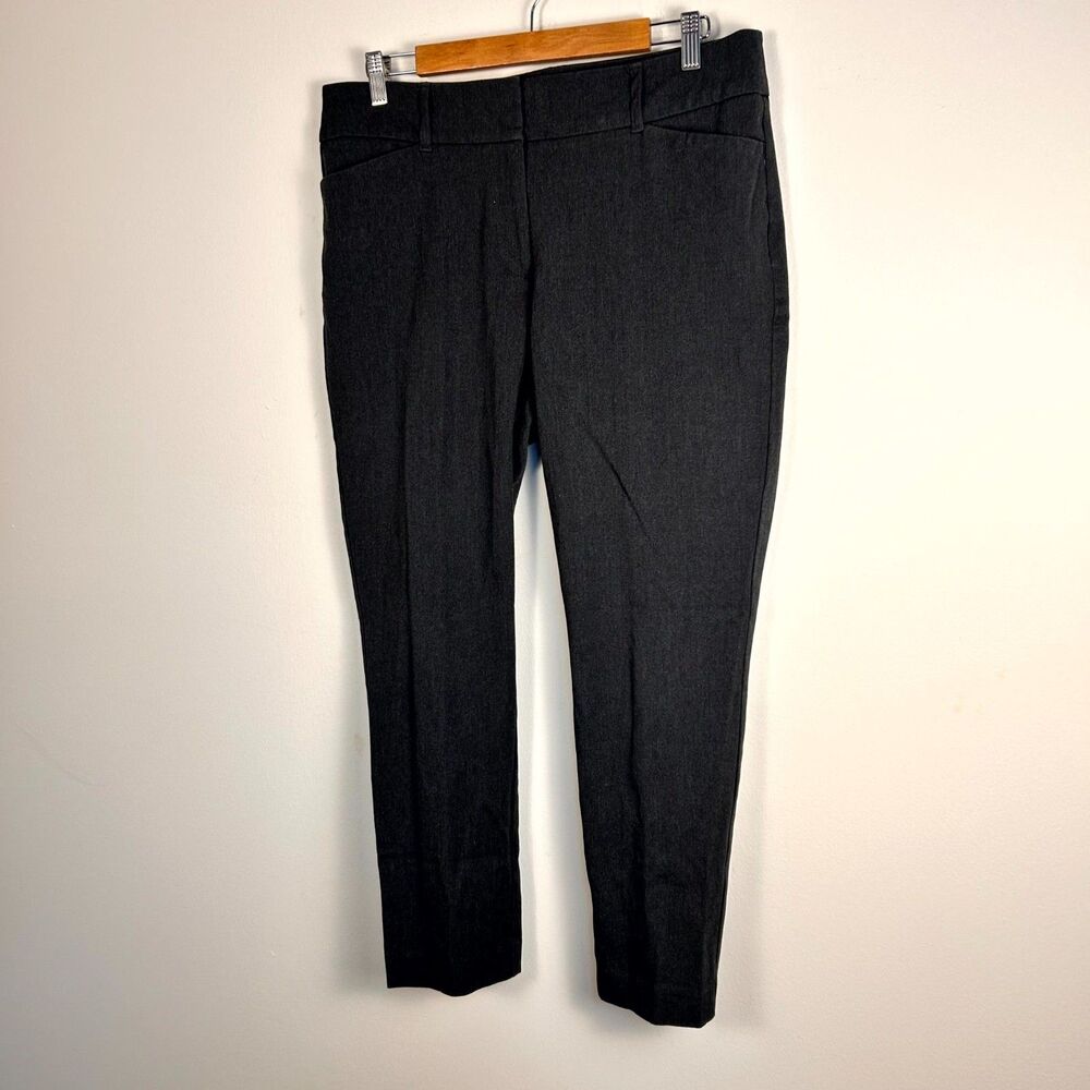 LOFT Outlet Curvy Skinny Ankle Pants Womens 12 Black Stretch Flat Front Casual - Picture 2 of 10